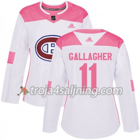 Montreal Canadiens tröja Brendan Gallagher 11 Vit 2017-2018 Adidas Rosa Fashion Authentic - Dame NHL Tröjor